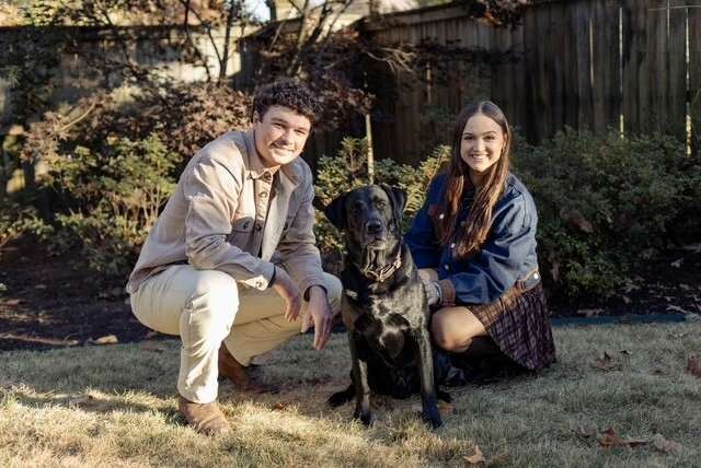 Payton's family and dogs